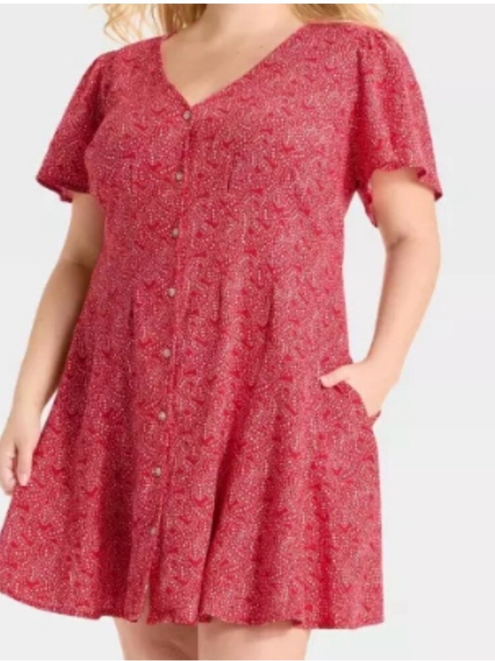 Universal Thread Button-Front Mini dress